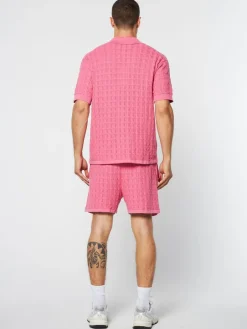 Sergio Tacchini Ulivo Crochet Shirt- Wild Rose Clearance