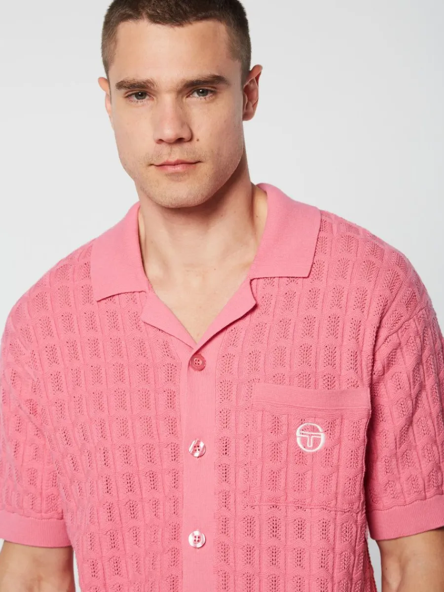 Sergio Tacchini Ulivo Crochet Shirt- Wild Rose Clearance