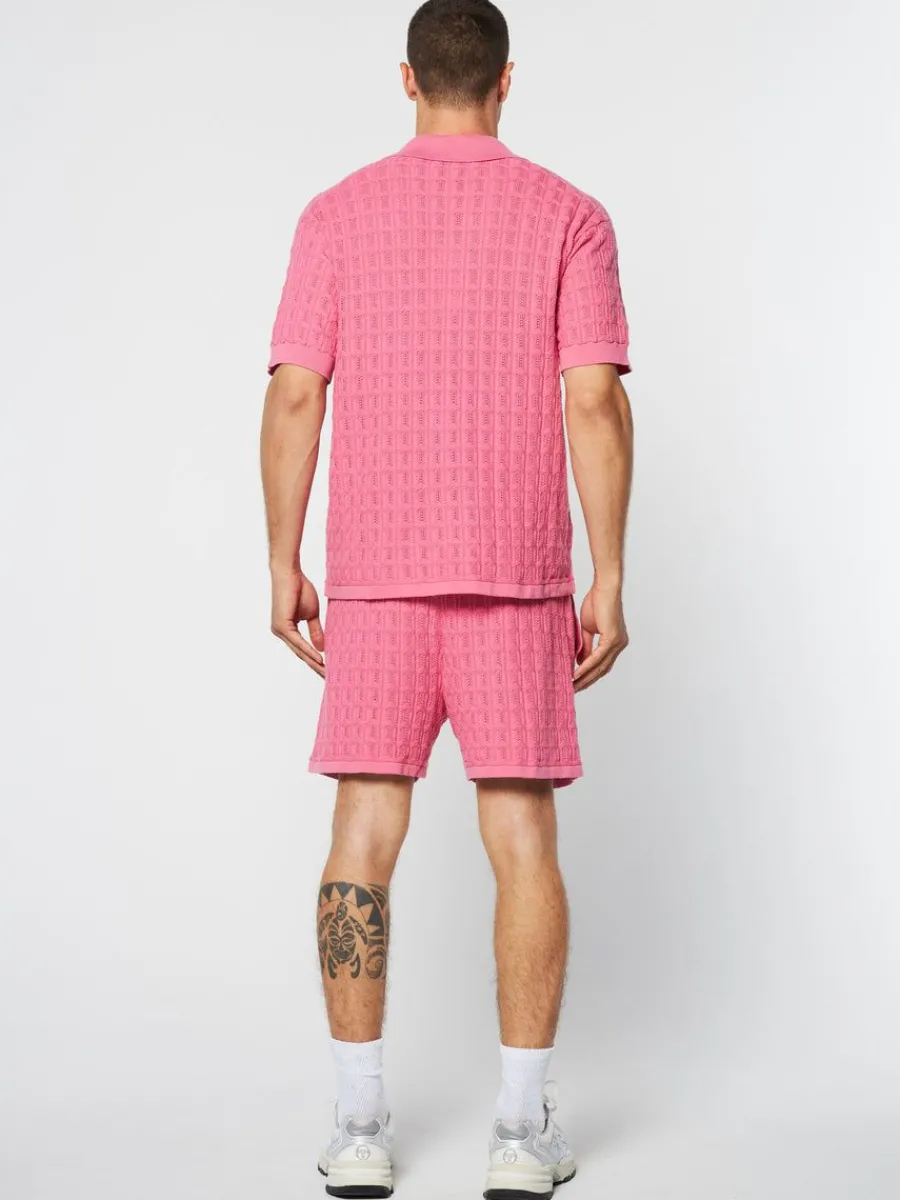 Sergio Tacchini Ulivo Crochet Shirt- Wild Rose