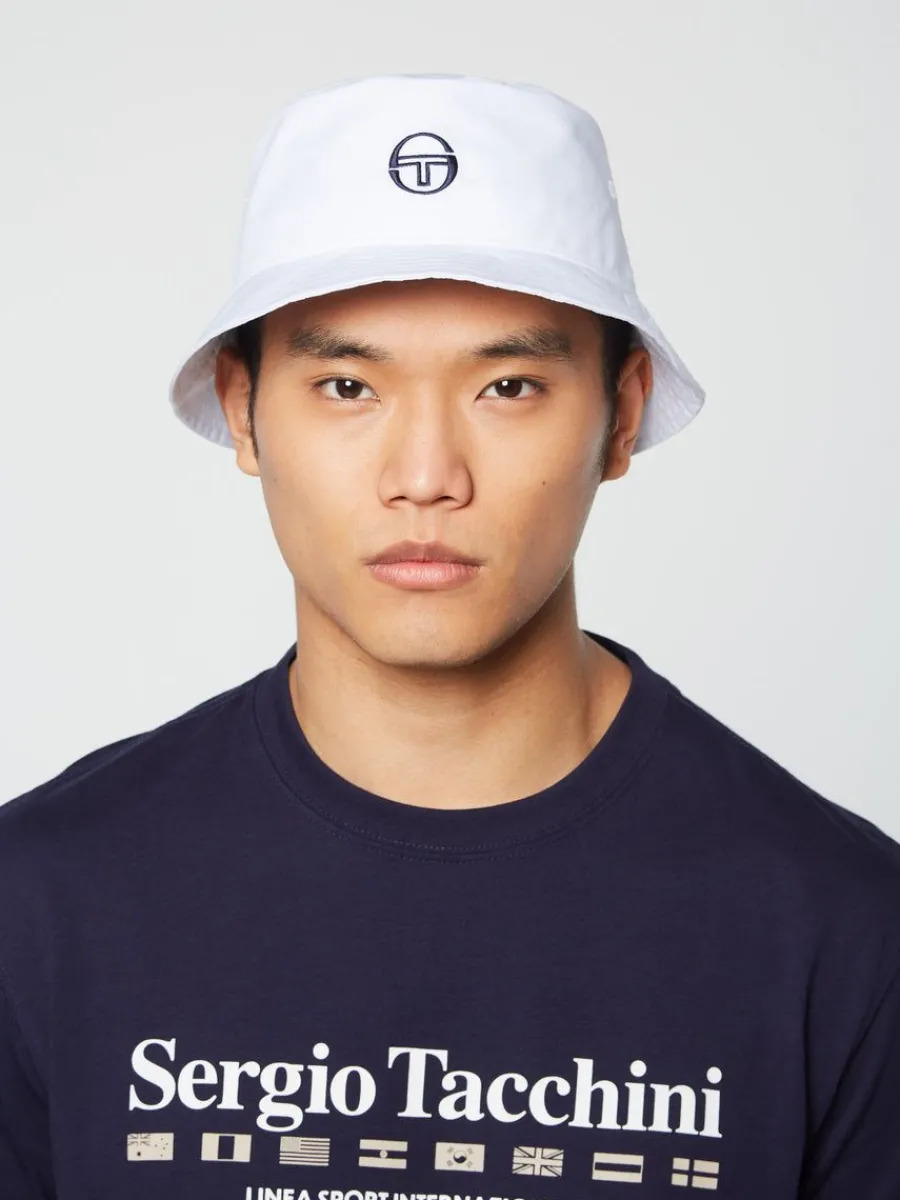 Sergio Tacchini Vacanza Bucket Hat- Brilliant White Hot