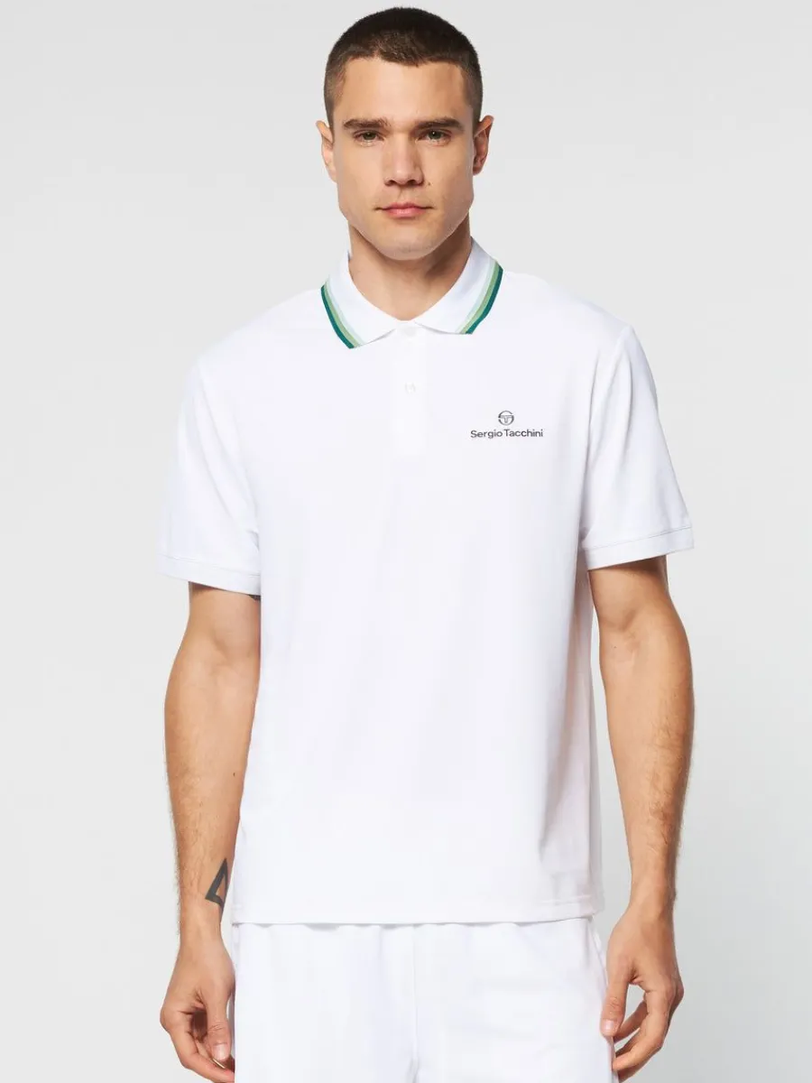 Sergio Tacchini Veloce Polo- Brilliant White Clearance