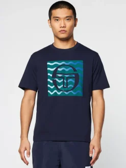Sergio Tacchini Veloce T-Shirt- Maritime Blue Hot