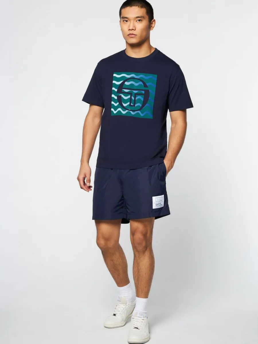 Sergio Tacchini Veloce T-Shirt- Maritime Blue Hot