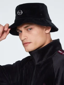 Sergio Tacchini Velour Bucket Hat-Black New
