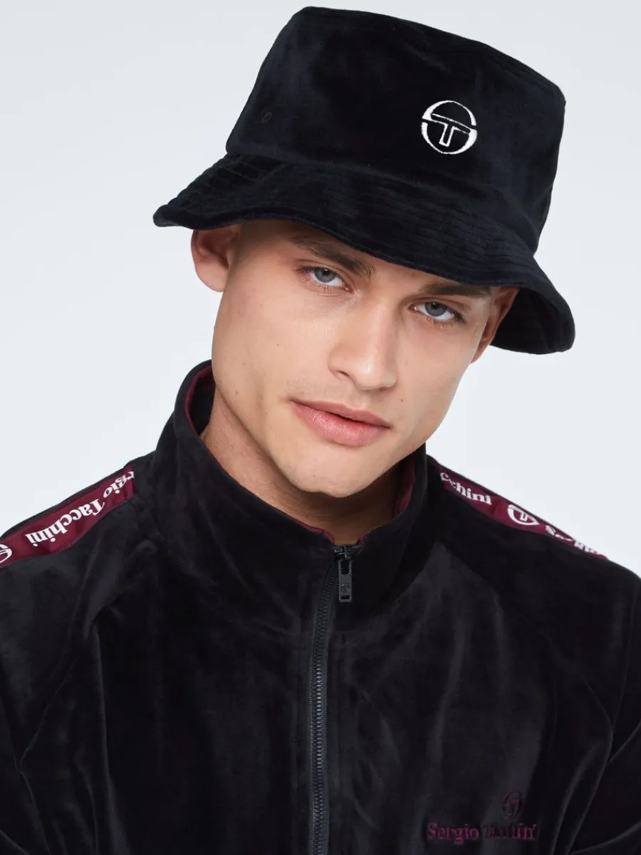 Sergio Tacchini Velour Bucket Hat-Black Best