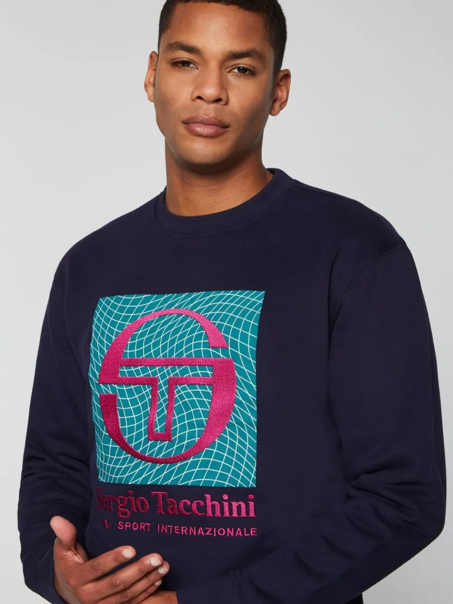 Sergio Tacchini Warp Crewneck- Maritime Blue