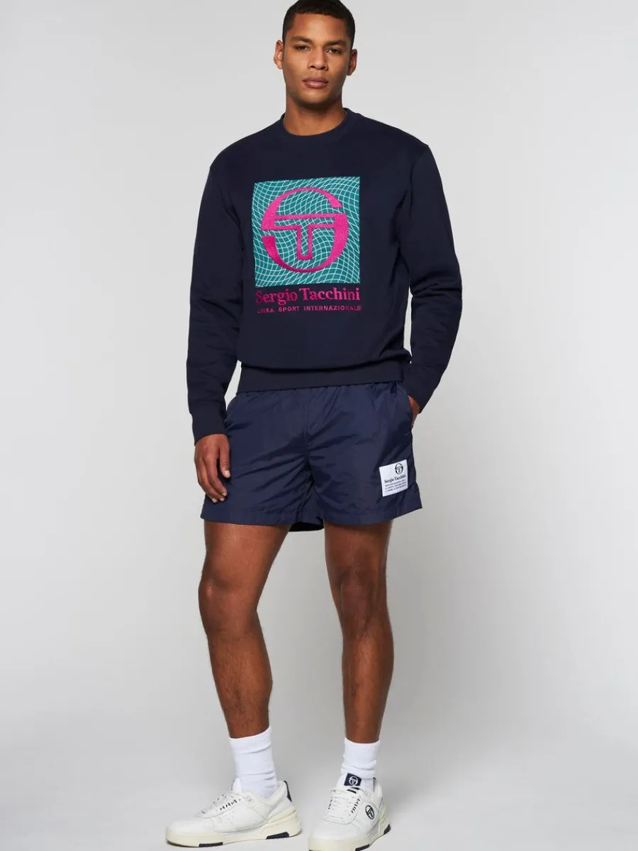 Sergio Tacchini Warp Crewneck- Maritime Blue Hot