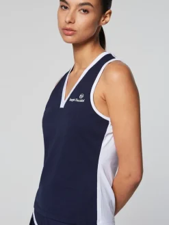 Sergio Tacchini Women'S Vigentino Tennis V-Neck Tank Top- Maritime Blue Hot