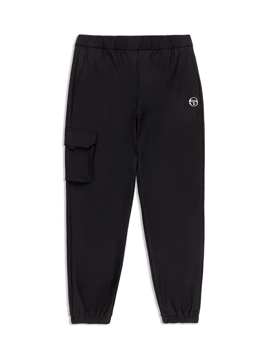 Sergio Tacchini Woven Cargo Jogger Pants- Black Clearance
